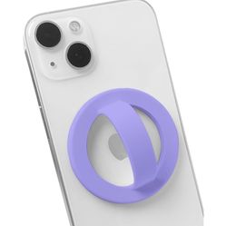 Brand new in package purple magnetic silicone phone grip with 360° rotation.  Attaches to the back for a secure hold. Easy to rotate and use as a stan