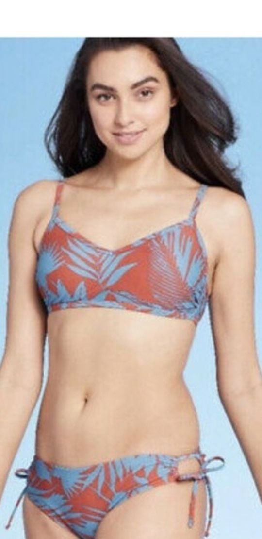 Women’s Kona Sol Side Tie Bikini Bottom And Top bronze brown blue