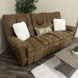 Brown Three Seat Reclining Couch - Delivery Available 