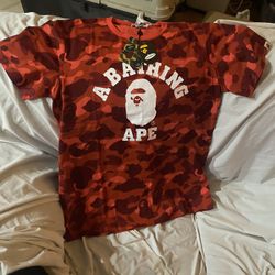 Red Camo Bape Tee  XXL