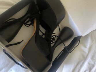 Black Lace-Up Block Heel Sandals