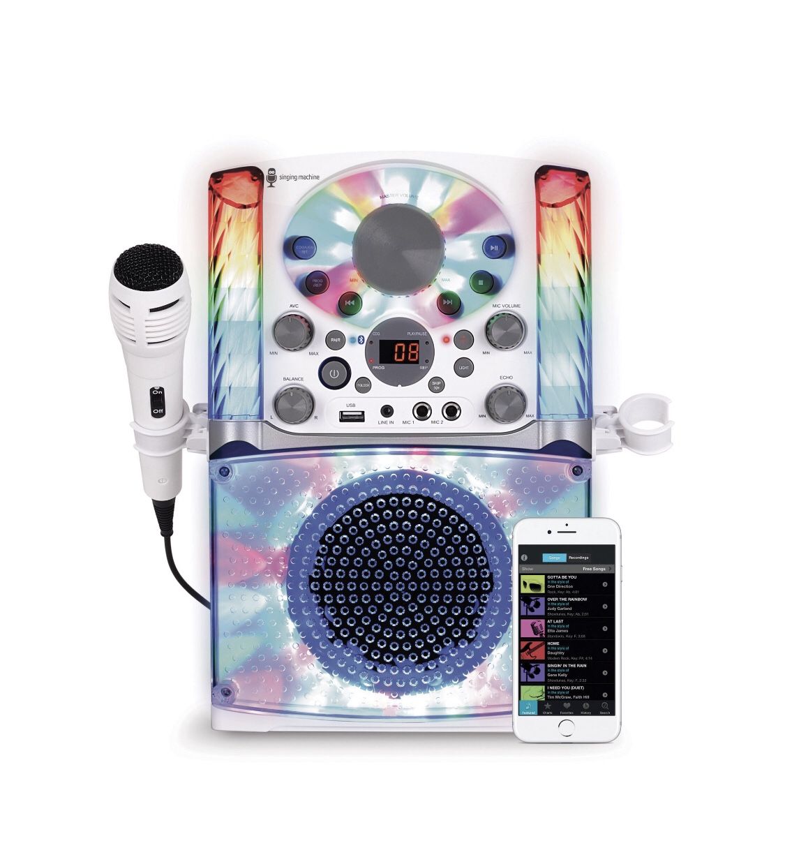 Singing Machine SML625BTW Bluetooth CD+G Karaoke System