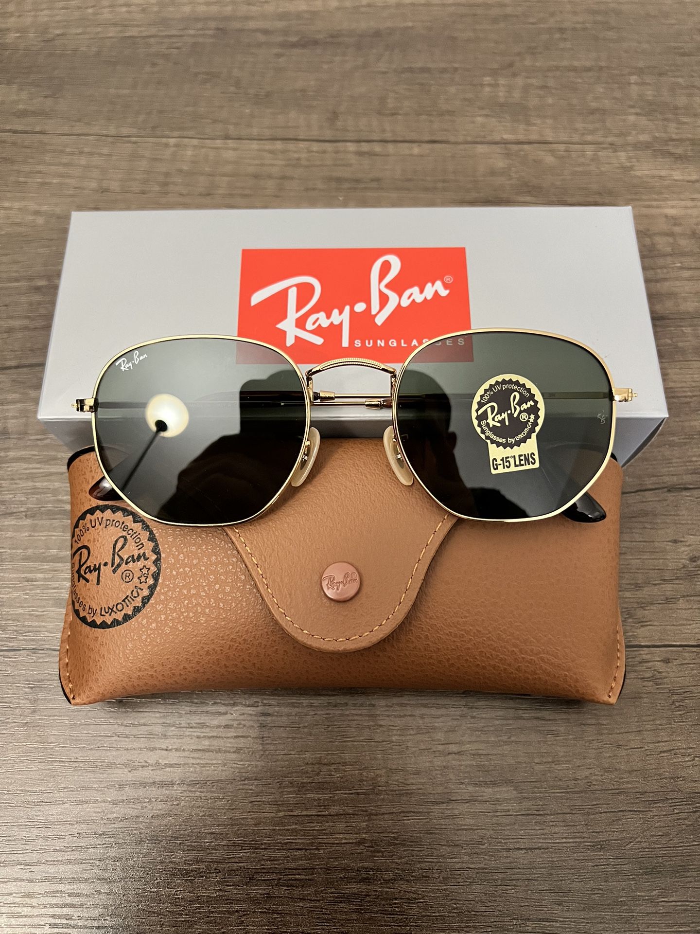Hexagonal Flat 54mm NEW RayBan Sunglasses with original Ray Ban Packaging 