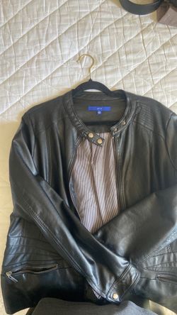 Apt. 9 Black Faux Leather Moto Jacket – Size L