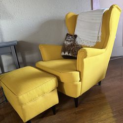 Yellow Armchair + Ottoman