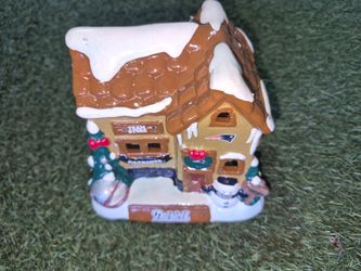 New England Patriots Christmas Village House Figurine