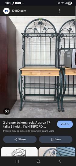 Bakers Rack With 2 Drawers