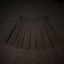Black Pleated Mini Skirt | Y2K Preppy Flared Skater Skirt Size L