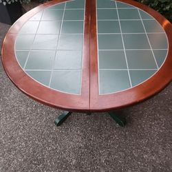 Vintage Mahogany & Tile Draw Leaf Table