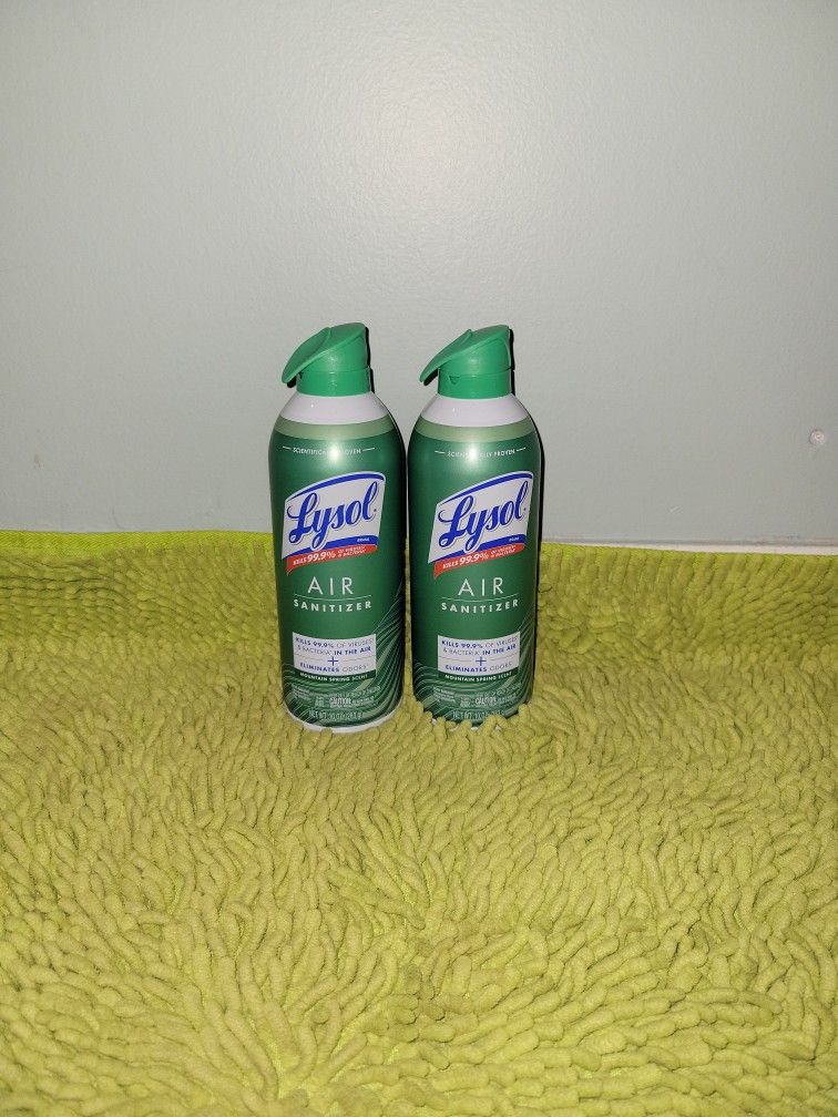 2 Lysol Spray 10oz Mountain Spring Scent