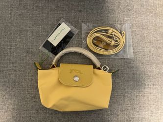 Yellow mini Longchamp tote