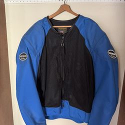 Vanson Leather Biker Jacket Blue XXXL