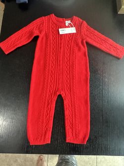 Red Knit Sweater Romper