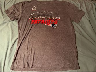 Super Bowl LI (51) Champions New England Patriots NFL Gray Shirt; Men’s 2XL