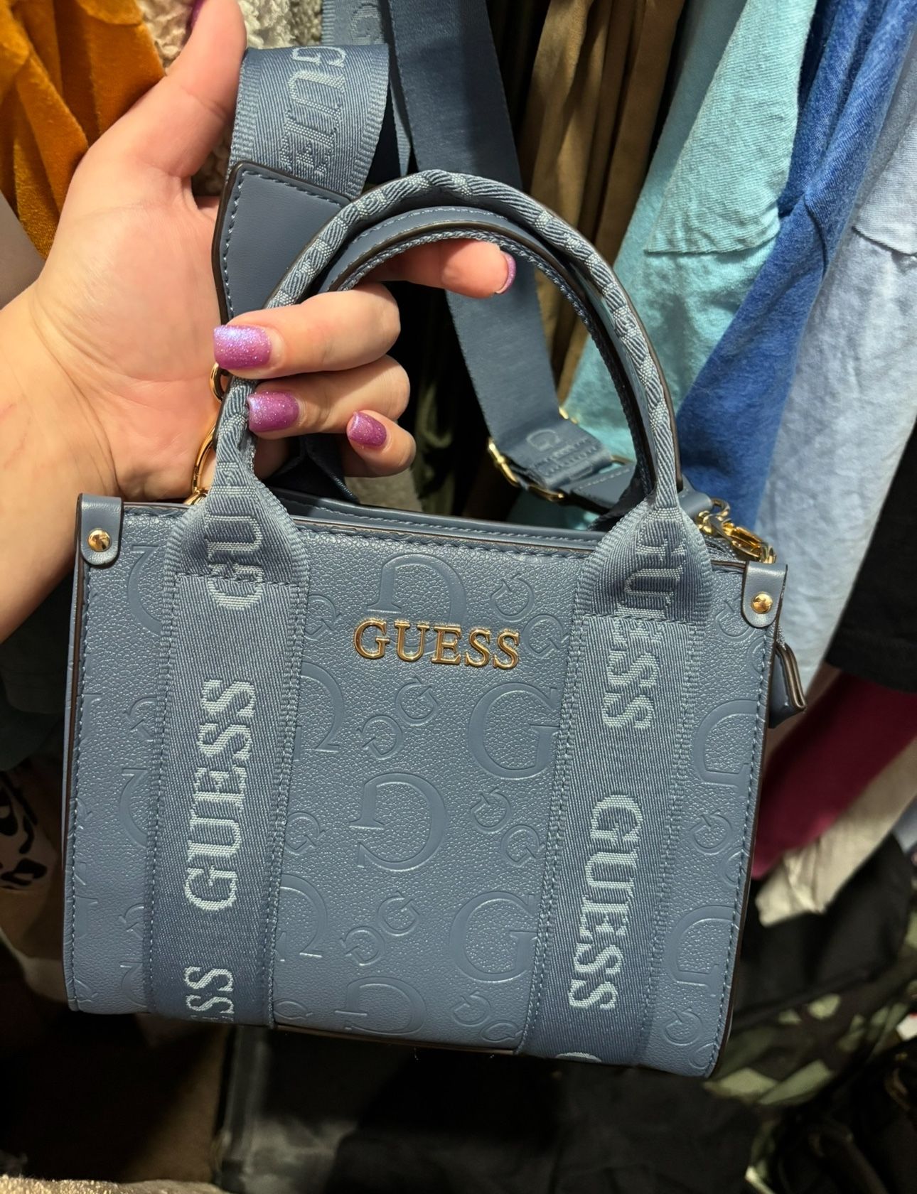 GUESS Navy Blue Small Purse SALE
