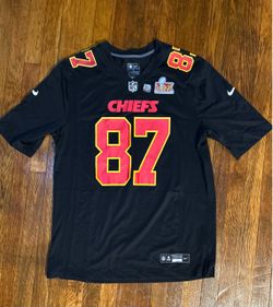 Nike Travis Kelce Kansas City Chiefs Super Bowl LIX Patch Black Jersey Size Large