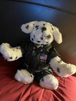 a Timeless Toys 2003  plush biker teddy bear.