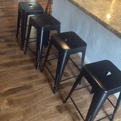 4 Industrial Stools 