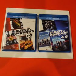 $20 BLU RAY FAST & FURIOUS COLLECTION. 1 THRU 6.  $20  OR TRADE FOR A MOVIE TITLE I DO NOT ALREADY OWN. 