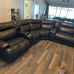 Brown Leather Sofa *excellent Condition**
