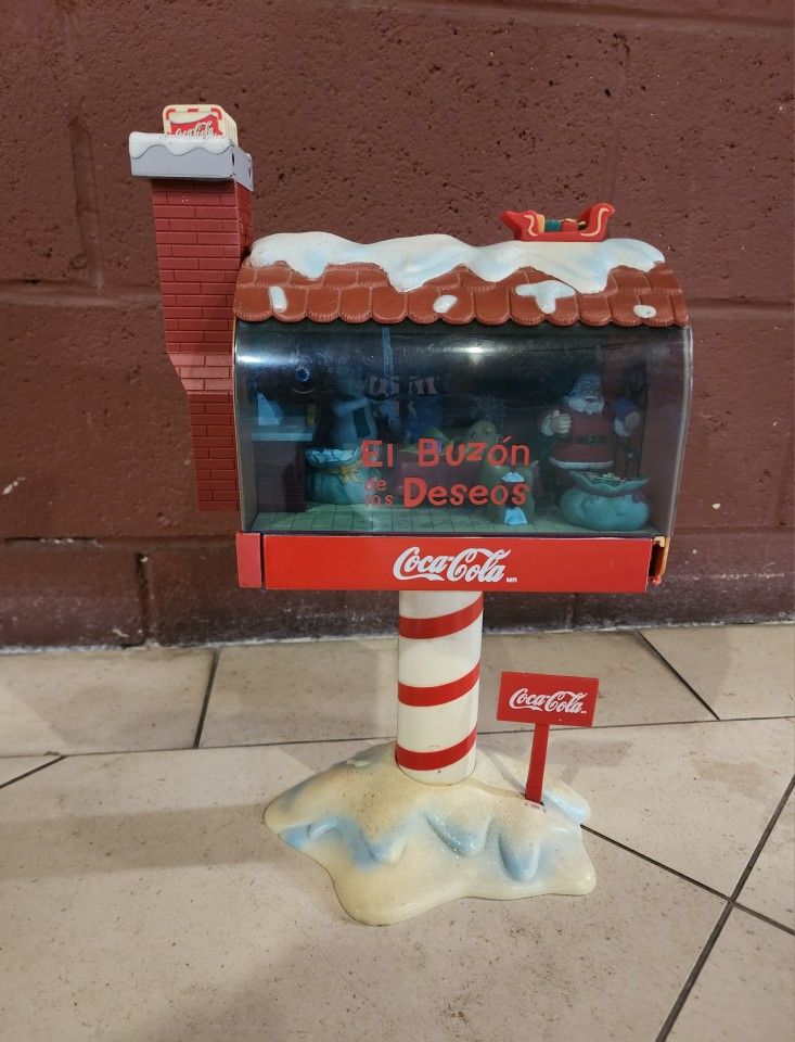 Vintage Rare Coca Cola Christmas Wish Mailbox El Buzon De Los Deseos