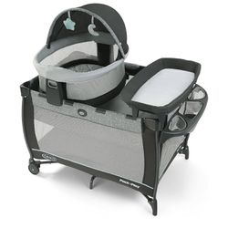 Graco Pack 'n Play Bassinet Playard Features Portable Bassinet Diaper Changer and More, Derby