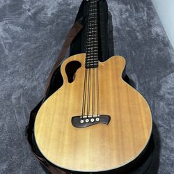 Olympia Acoustic-electric Bass Guitar Natural Black Nylon 4-String 