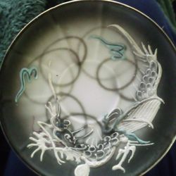 Set Of Two Dragonware Tea Saucers 