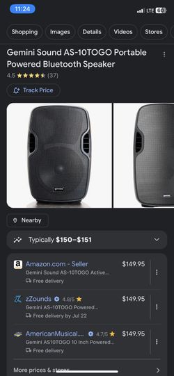 $160 Gemini 10” Karaoke Speakers