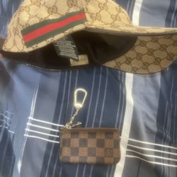 Louis Vuitton Key Pouch Damier Ebene And Original GG Canvas Baseball HAT 