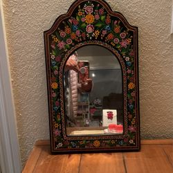 Espejo De Madera Pintado A Mano ArtesanÃa De Olinala Gerrero