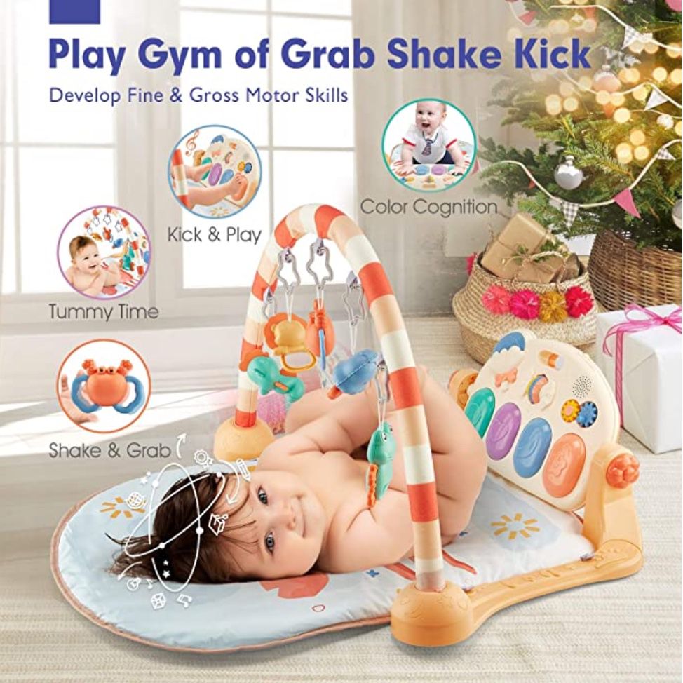 Baby Gym - Baby Play Mat -Tummy Time Mat Toys & Kick & Play Piano