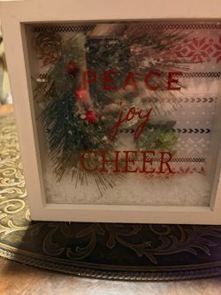 Handmade Holiday Christmas Peace Joy Cheer Shaker Block Decor.  Read description 1st