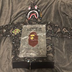 BAPE galaxy black and grey full zip hoodie
