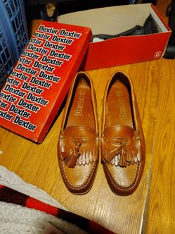 Vintage Dexter Tan Leather Tassel Loafers