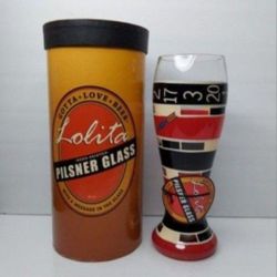 LOLITA COLLECTIBLE "BULL'S-EYES"  PILSNER GLASS 22 OZ.