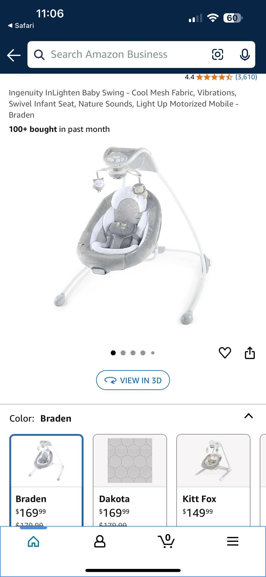 Ingenuity Baby Swing Lights Up Plays Music Swings