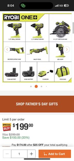 RYOBI Tool Set