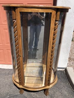 Curved Glass Curio Cabinet