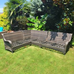 Patio Outdoor Wicker Corner Sitting 