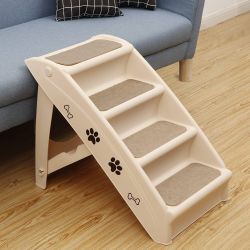 Foldable Dog Stairs/Steps for Small Dog/Cat, Safe and Durable Pet Ramp With Non-Slip Pads, for High Beds, Sofa, Car