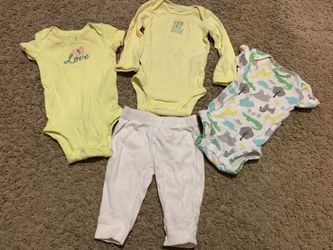 Newborn Girls Onesies And Pant Set