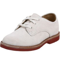 Polo Ralph Lauren Barton Boys Oxford White Suede Dress Shoes 8.5C