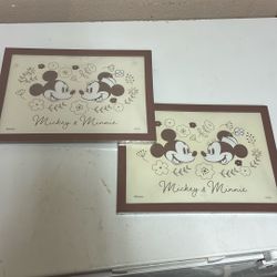 Disney Mickey & Minney Small Wood Frame