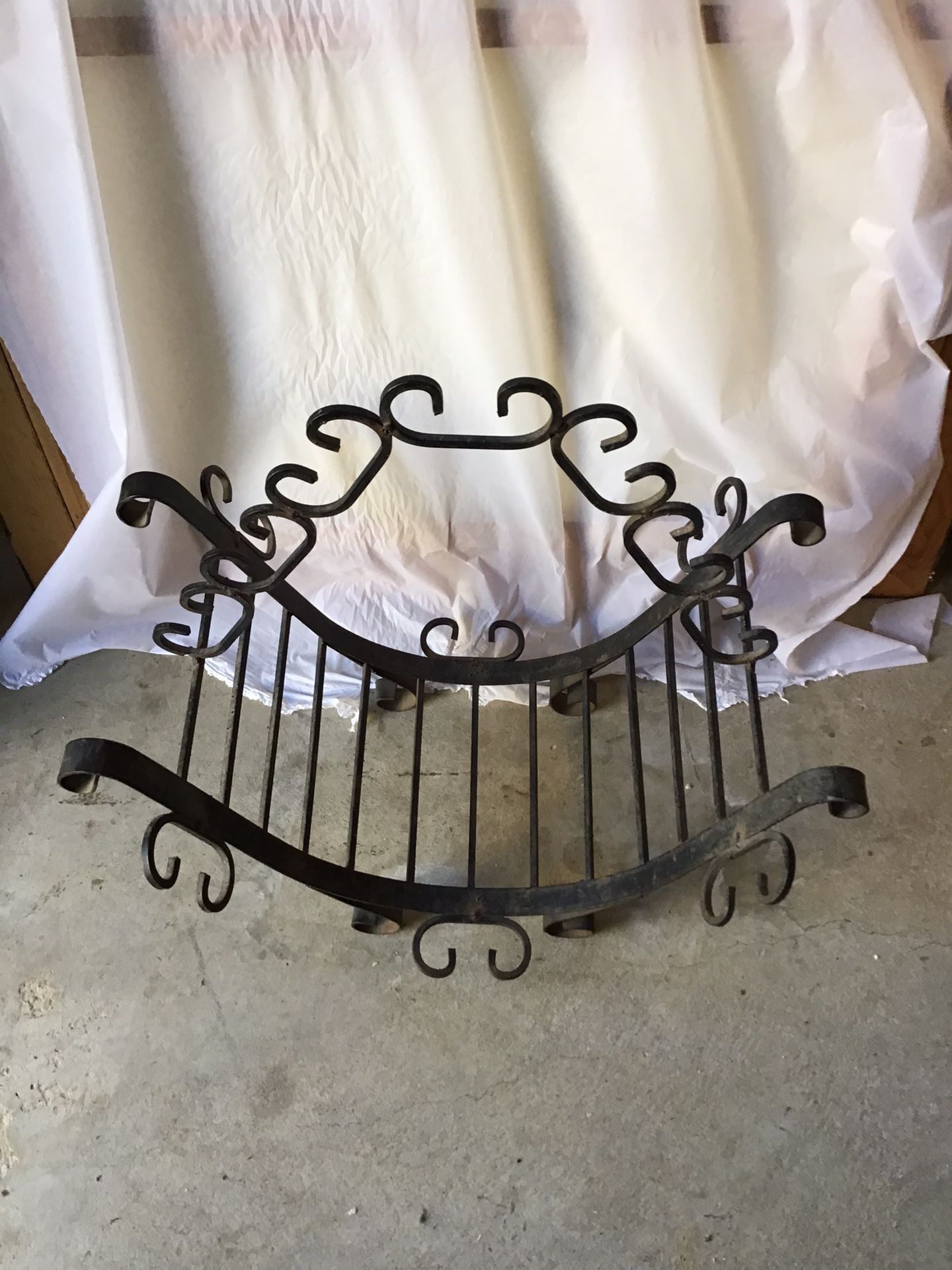 Vintage Wrought Iron French Magazine Or Firewood Holder