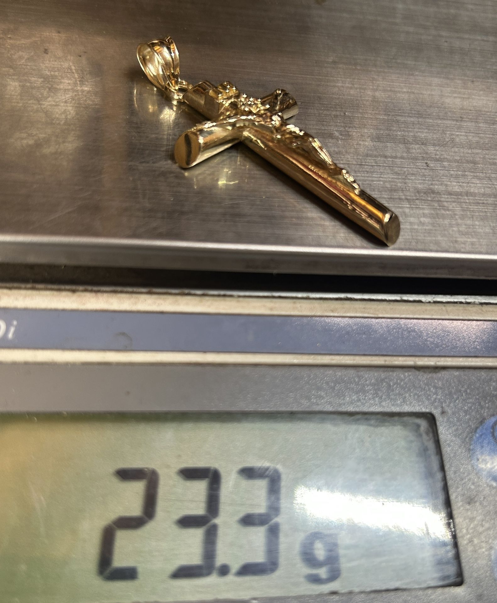 14k Gold Cross Pendant Heavy 