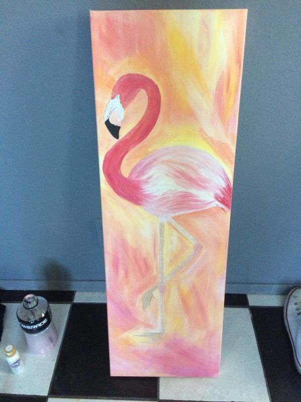 Abstract flamingo art