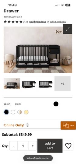 Graco crib combo with changing table