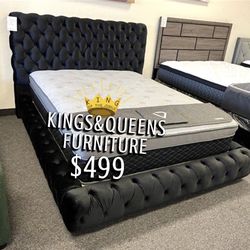 New Queen Bed Frame With Mattress 