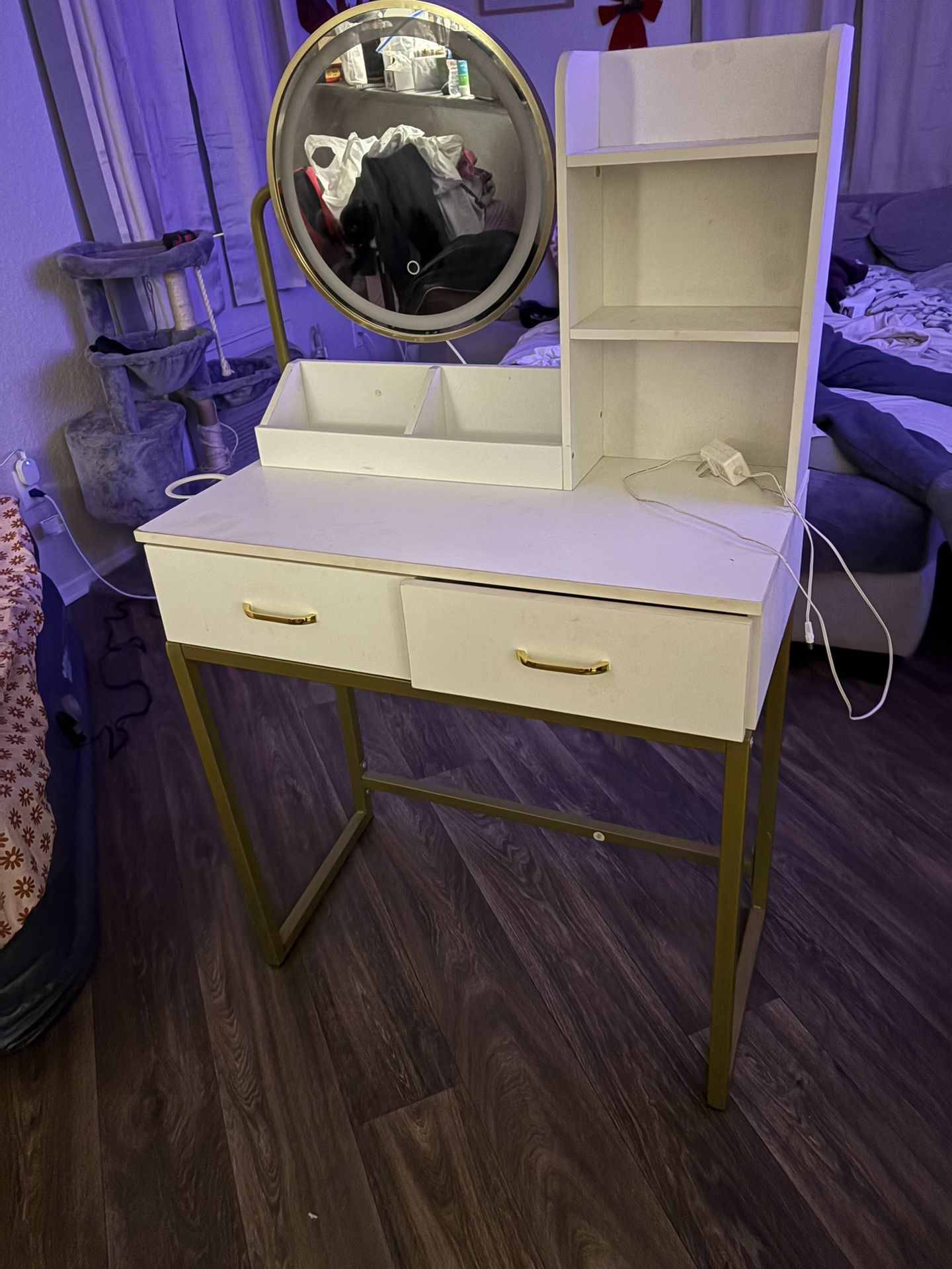White And Gold Vanity